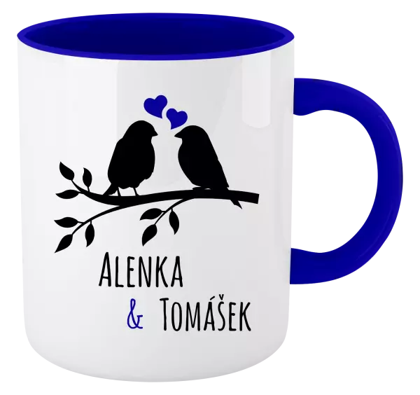 Hrnček  Vtáčiky na vetve-vlastné mená