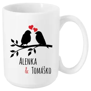 Hrnček Vtáčiky na vetve-vlastné mená