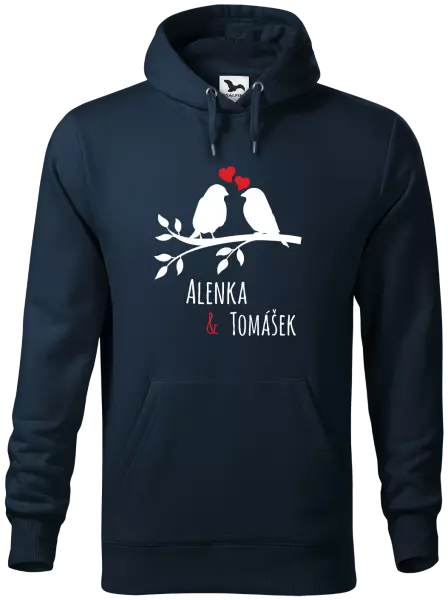 Pánska mikina Vtáčiky na vetve-vlastné mená