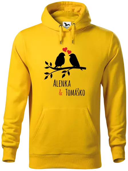Pánska mikina Vtáčiky na vetve-vlastné mená