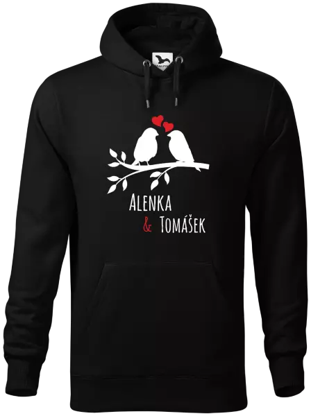 Pánska mikina Vtáčiky na vetve-vlastné mená