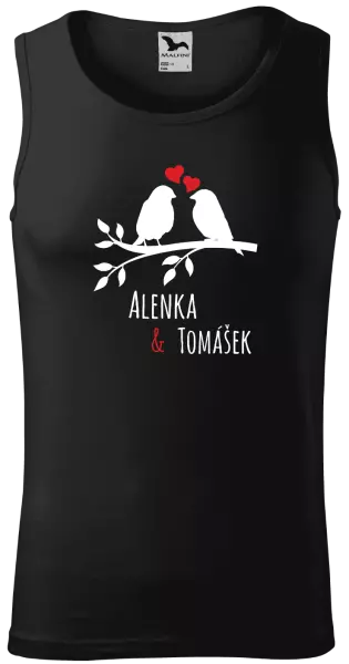 Pánske tielko Vtáčiky na vetve-vlastné mená