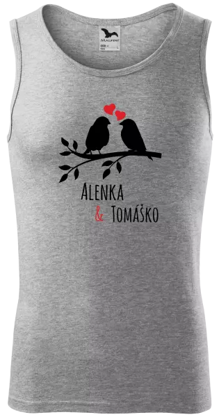 Pánske tielko Vtáčiky na vetve-vlastné mená