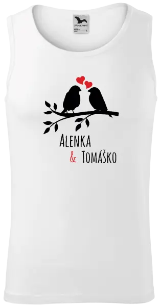 Pánske tielko Vtáčiky na vetve-vlastné mená
