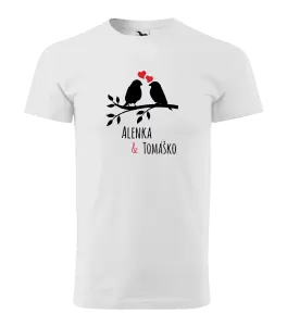 Pánske tričko Vtáčiky na vetve-vlastné mená