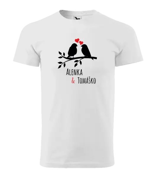 Pánske tričko Vtáčiky na vetve-vlastné mená