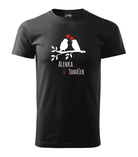 Pánske tričko Vtáčiky na vetve-vlastné mená