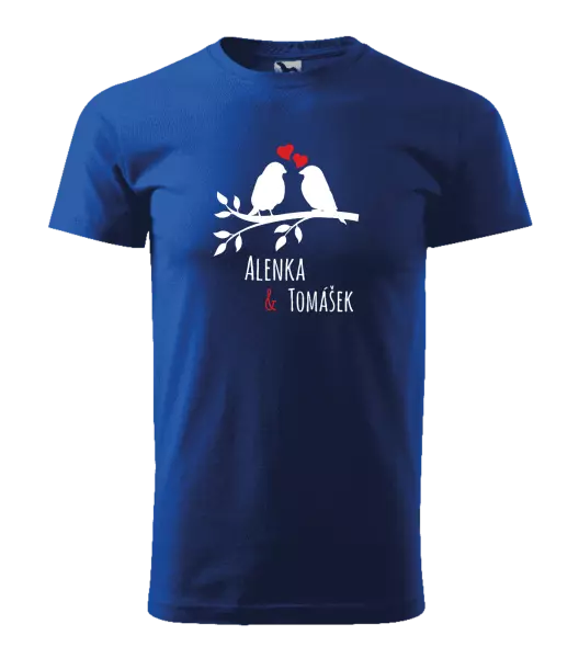 Pánske tričko Vtáčiky na vetve-vlastné mená