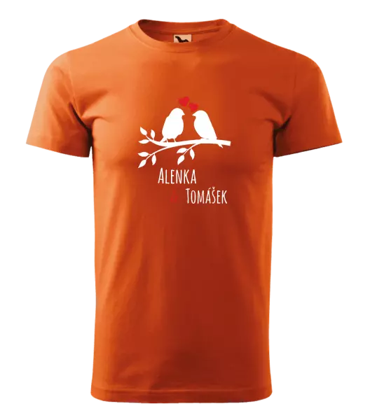 Pánske tričko Vtáčiky na vetve-vlastné mená