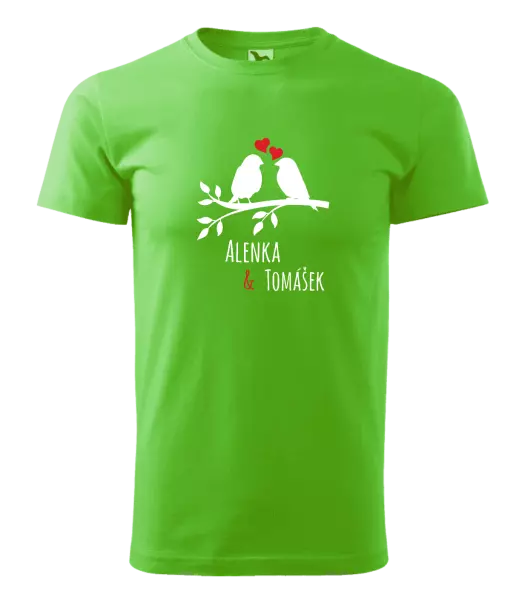 Pánske tričko Vtáčiky na vetve-vlastné mená