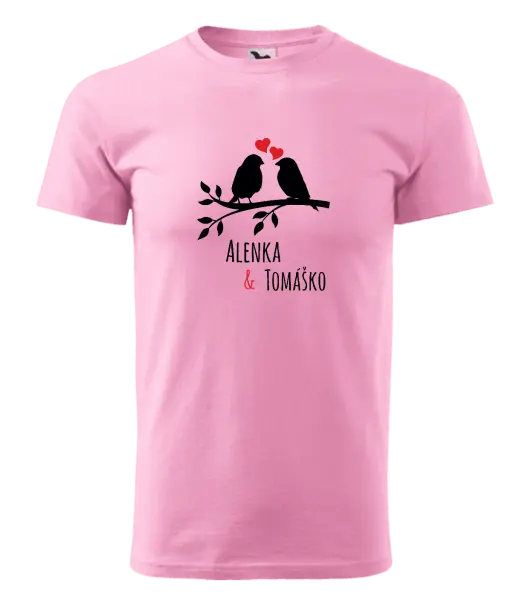 Pánske tričko Vtáčiky na vetve-vlastné mená