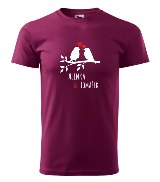 Pánske tričko Vtáčiky na vetve-vlastné mená