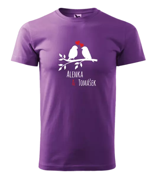 Pánske tričko Vtáčiky na vetve-vlastné mená