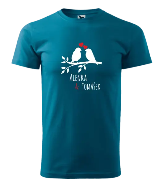 Pánske tričko Vtáčiky na vetve-vlastné mená
