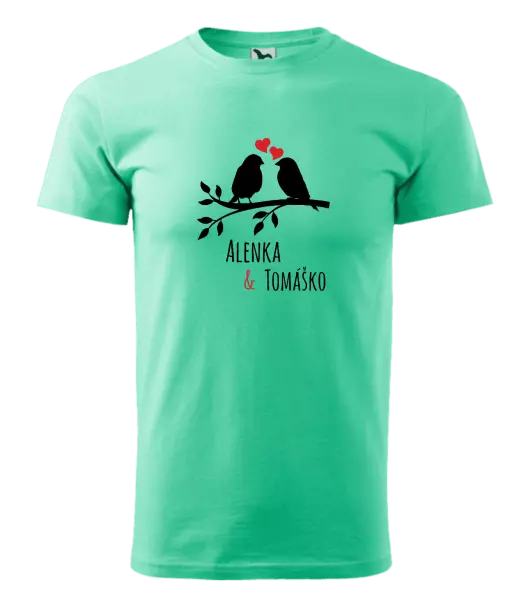 Pánske tričko Vtáčiky na vetve-vlastné mená
