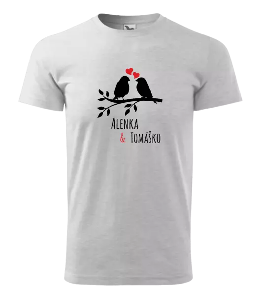 Pánske tričko Vtáčiky na vetve-vlastné mená