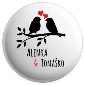 Placka Vtáčiky na vetve-vlastné mená