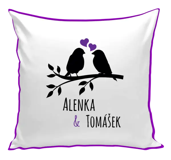 Vankúš Vtáčiky na vetve-vlastné mená