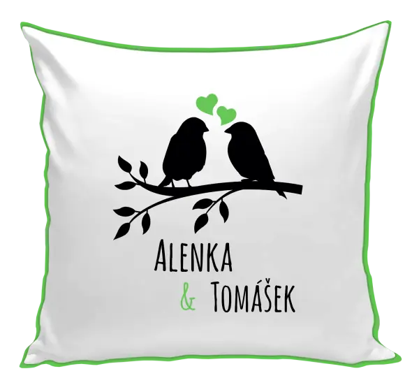 Vankúš Vtáčiky na vetve-vlastné mená