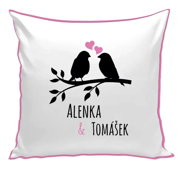 Vankúš Vtáčiky na vetve-vlastné mená