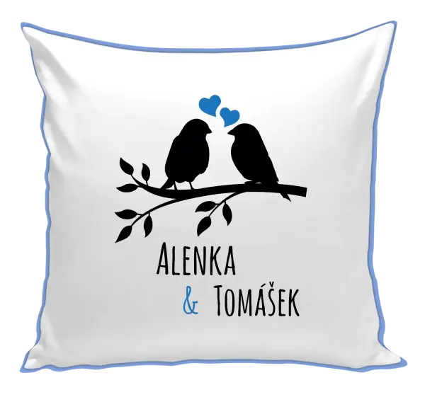 Vankúš Vtáčiky na vetve-vlastné mená