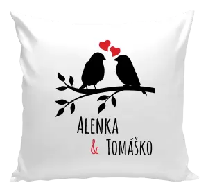 Vankúš Vtáčiky na vetve-vlastné mená