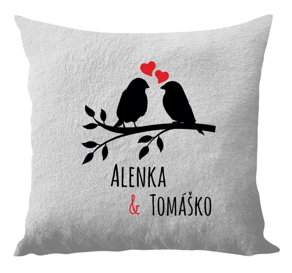 Vankúš Vtáčiky na vetve-vlastné mená
