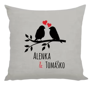 Vankúš Vtáčiky na vetve-vlastné mená