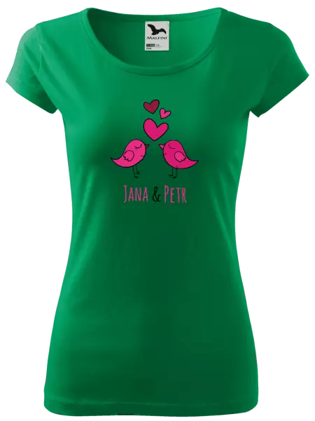 Dámske tričko Vtáčiky s menami