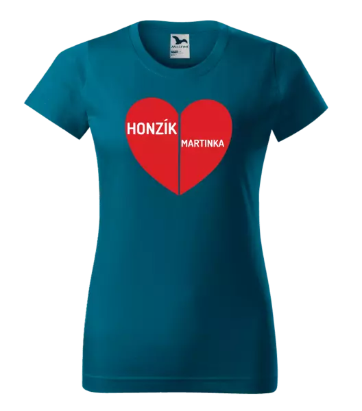 Dámske tričko Rozpolené srdce s menami