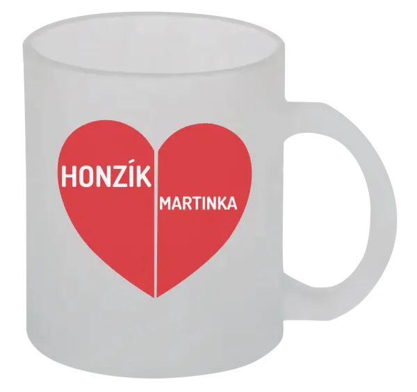 Hrnček Rozpolené srdce s menami