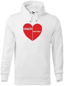 Pánska mikina Rozpolené srdce s menami