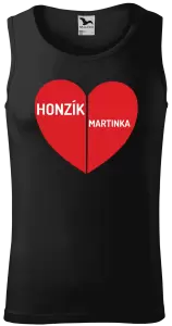 Pánske tielko Rozpolené srdce s menami