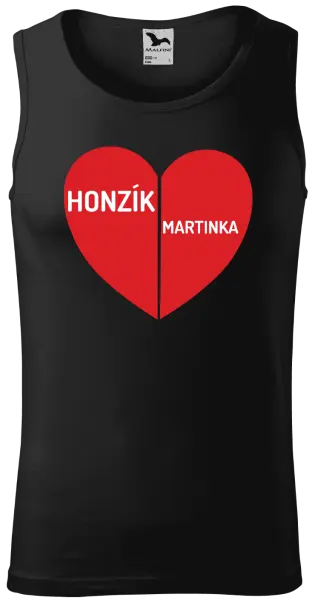 Pánske tielko Rozpolené srdce s menami