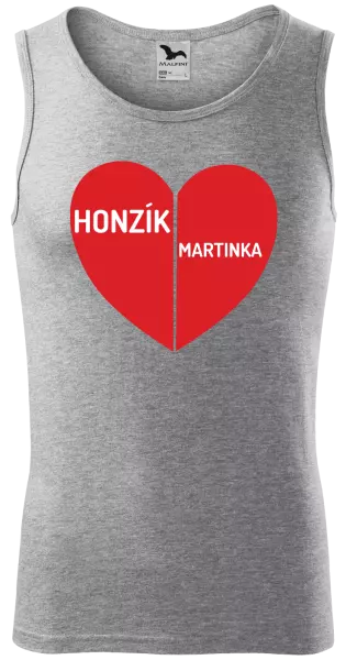Pánske tielko Rozpolené srdce s menami