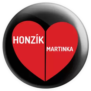 Placka Rozpolené srdce s menami