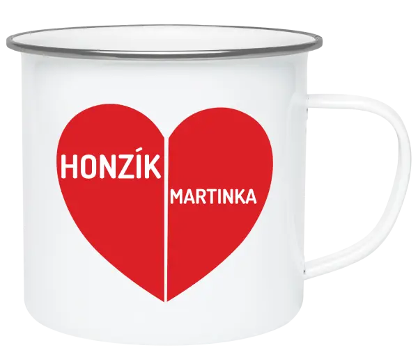 Plecháčik Rozpolené srdce s menami