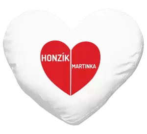 Vankúš Rozpolené srdce s menami