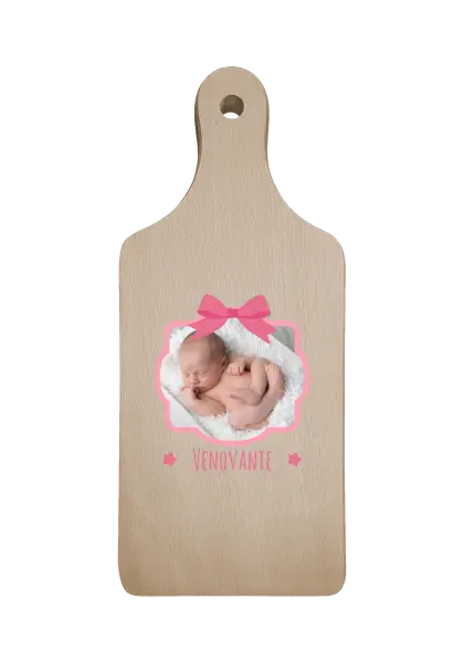 Doštička Ružová mašľa s fotografiou