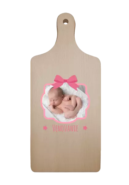 Doštička Ružová mašľa s fotografiou