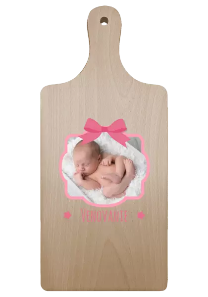 Doštička Ružová mašľa s fotografiou