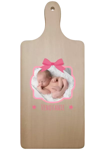 Doštička Ružová mašľa s fotografiou