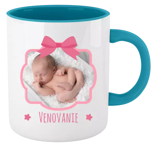 Hrnček  Ružová mašľa s fotografiou