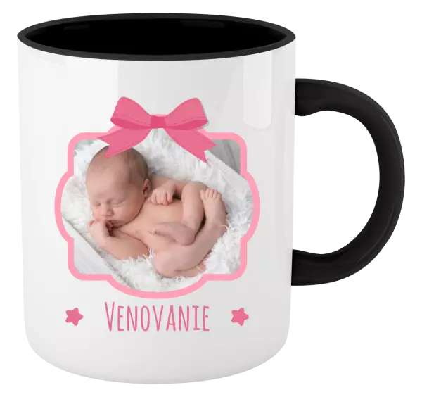 Hrnček  Ružová mašľa s fotografiou