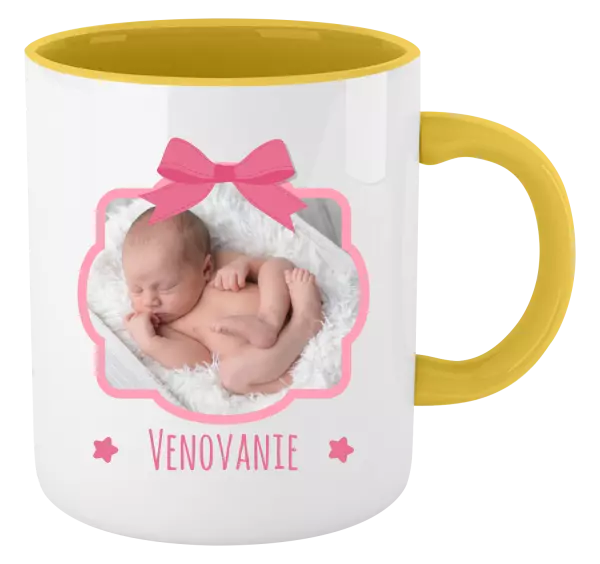 Hrnček  Ružová mašľa s fotografiou