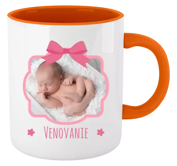 Hrnček  Ružová mašľa s fotografiou