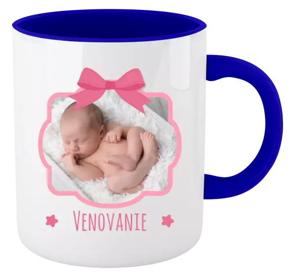 Hrnček  Ružová mašľa s fotografiou