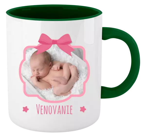 Hrnček  Ružová mašľa s fotografiou