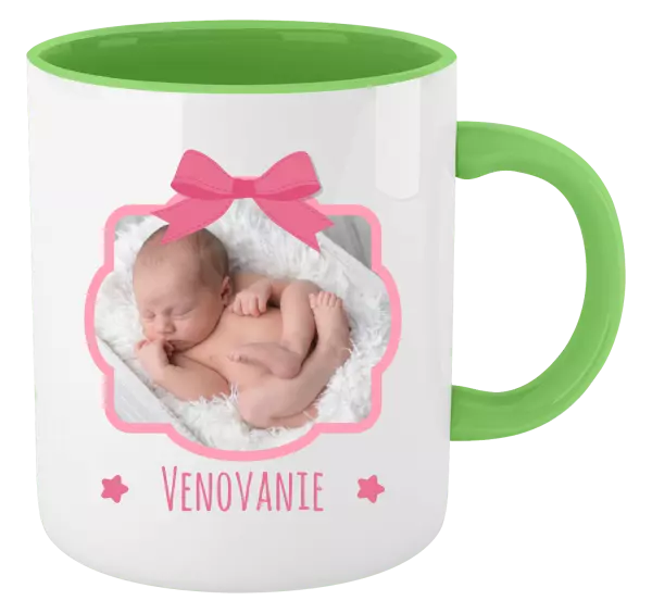 Hrnček  Ružová mašľa s fotografiou