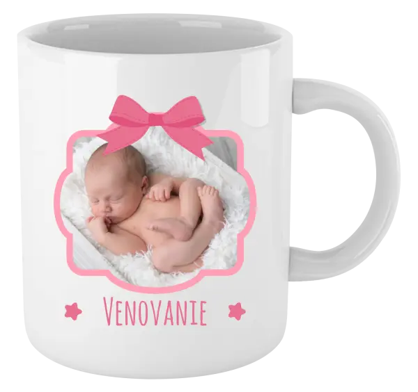 Hrnček Ružová mašľa s fotografiou